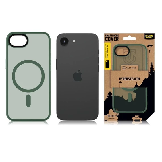 Tactical MagForce Hyperstealth Apple iPhone 16e MagSafe tok, áttetsző/sötétszöld
