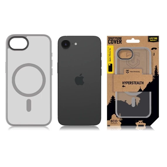 Tactical MagForce Hyperstealth Apple iPhone 16e MagSafe tok, áttetsző/világosszürke