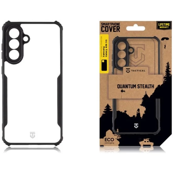 Tactical Quantum Stealth Samsung Galaxy A56 hátlap tok, átlátszó/fekete
