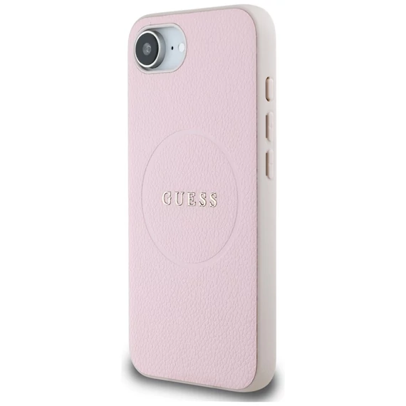 Guess Grained Ring Apple iPhone 16e MagSafe tok, rózsaszín