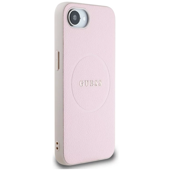 Guess Grained Ring Apple iPhone 16e MagSafe tok, rózsaszín