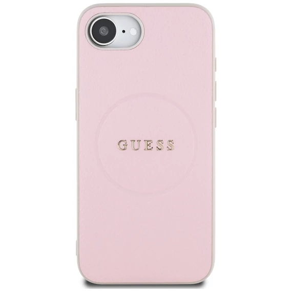 Guess Grained Ring Apple iPhone 16e MagSafe tok, rózsaszín