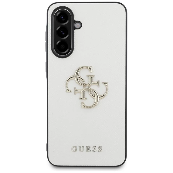 Guess Grained Big 4G Logo Small Classic Logo Samsung Galaxy A56 kemény hátlap tok, bézs