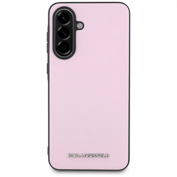 Karl Lagerfeld Saffiano Metal Logo Samsung Galaxy A56 kemény hátlap tok, rózsaszín