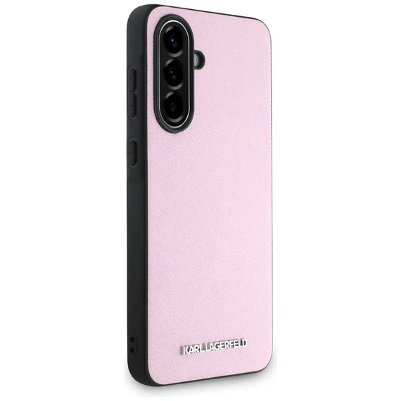 Karl Lagerfeld Saffiano Metal Logo Samsung Galaxy A56 kemény hátlap tok, rózsaszín