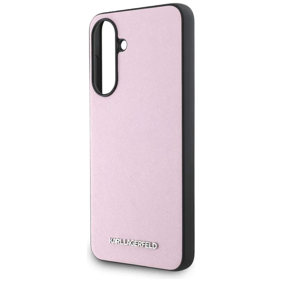 Karl Lagerfeld Saffiano Metal Logo Samsung Galaxy A56 kemény hátlap tok, rózsaszín