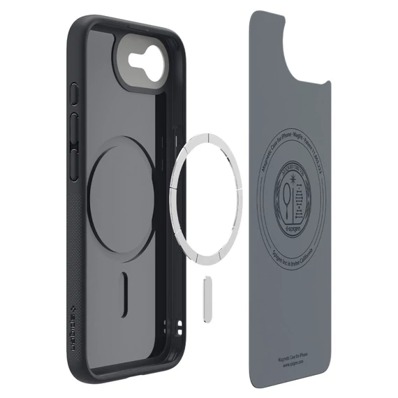 Spigen Nano Pop MagFit Apple iPhone 16e Black Sesame MagSafe tok, fekete