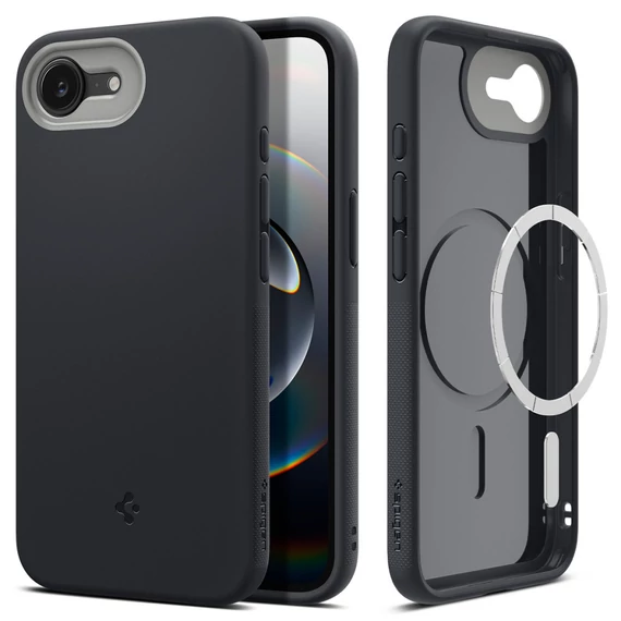 Spigen Nano Pop MagFit Apple iPhone 16e Black Sesame MagSafe tok, fekete