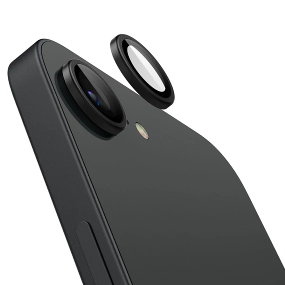 Spigen Glas.tR EZ Fit Optik Pro Apple iPhone 16e Tempered kameravédő fólia felhelyező kerettel, fekete (2db)