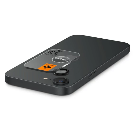 Spigen Glas.tR EZ Fit Optik Pro Apple iPhone 16e Tempered kameravédő fólia felhelyező kerettel, fekete (2db)