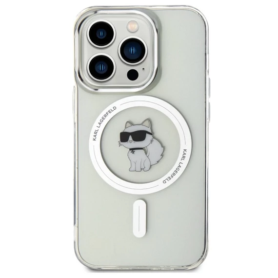 Karl Lagerfeld IML Choupette Apple iPhone 15 Pro MagSafe tok, átlátszó