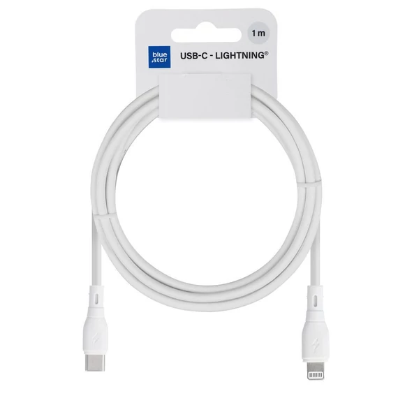 BLUE STAR ECO 2,4 A 27 W USB-C és Lightning kábel PJ72-18-3, 1m, fehér