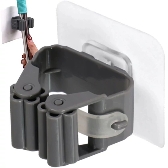 Öntapadós fali seprű / mop tartó RC-K-1152, szürke