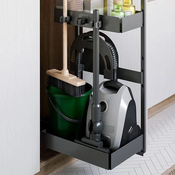 Öntapadós fali seprű / mop tartó RC-K-1152, szürke