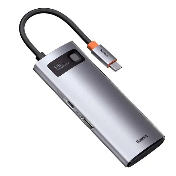 Baseus 5 az 1-ben hub USB-C - 3x USB-A 3.0 + HDMI + USB-C, PD