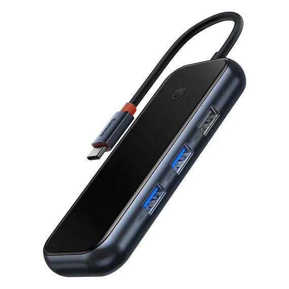 Baseus AcmeJoy 5 az 1-ben hub, USB-C - 2xUSB-A 3.0, USB-A 2.0, USB-C PD, HDMI, sötétszürke