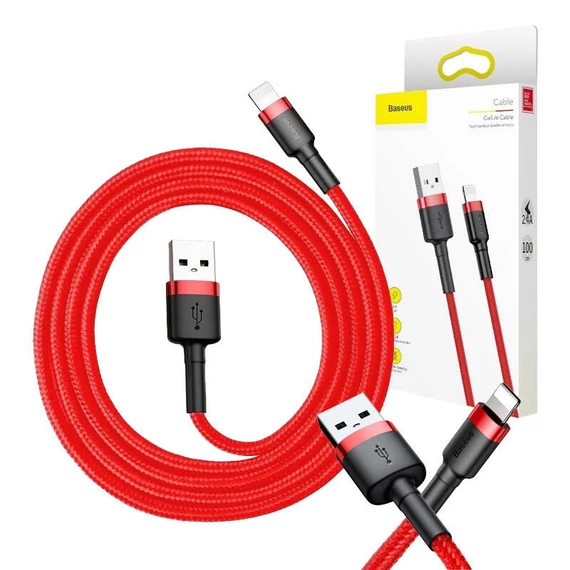 Baseus Cafule 1,5A Lightning USB-kábel, 2m, piros