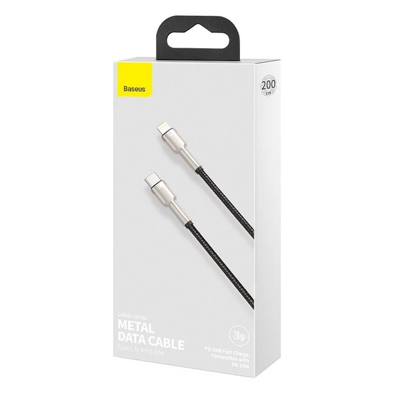 Baseus Cafule USB-C-Lightning kábel, PD, 20 W, 2 m, fekete
