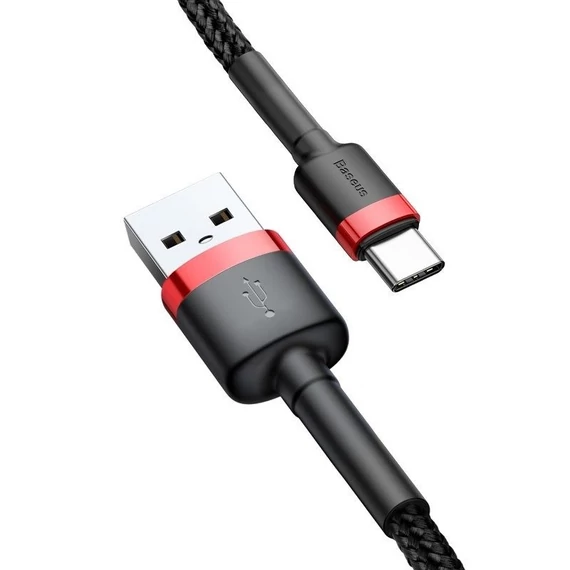 Baseus Cafule USB-USB-C kábel, 3A, 0,5 m, piros-fekete