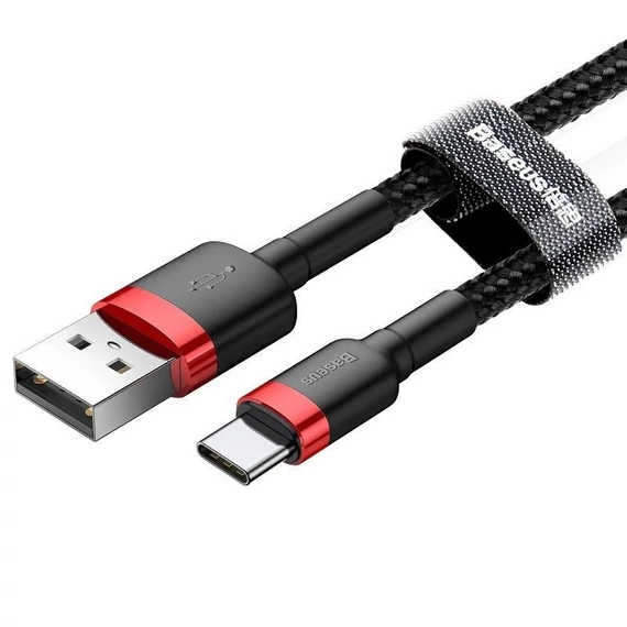 Baseus Cafule USB-USB-C kábel, 3A, 0,5 m, piros-fekete