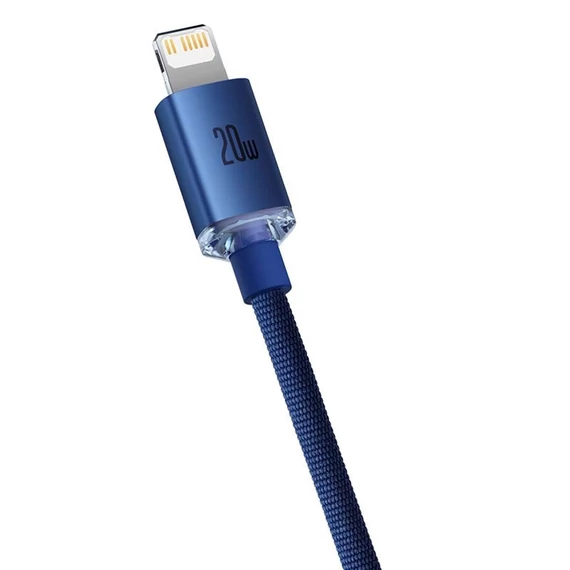 Baseus Crystal Shine USB-C-Lightning kábel, 20W, 1.2m, kék