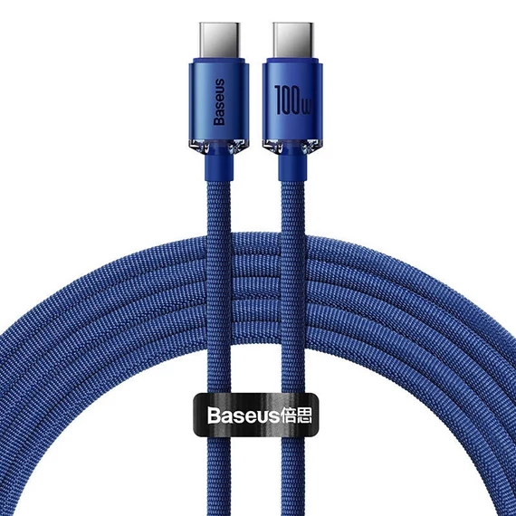 Baseus Crystal Shine USB-C-USB-C kábel, 100W, 2m, kék
