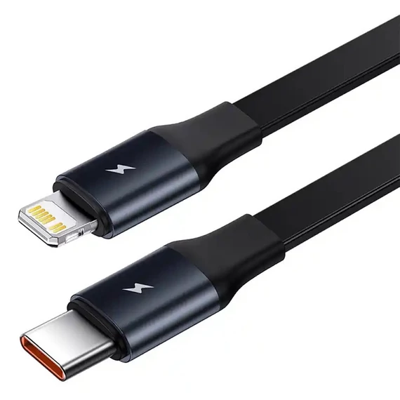Baseus Enjoyment autós töltő USB-C + Lightning kábellel, 3A, 30W, fekete