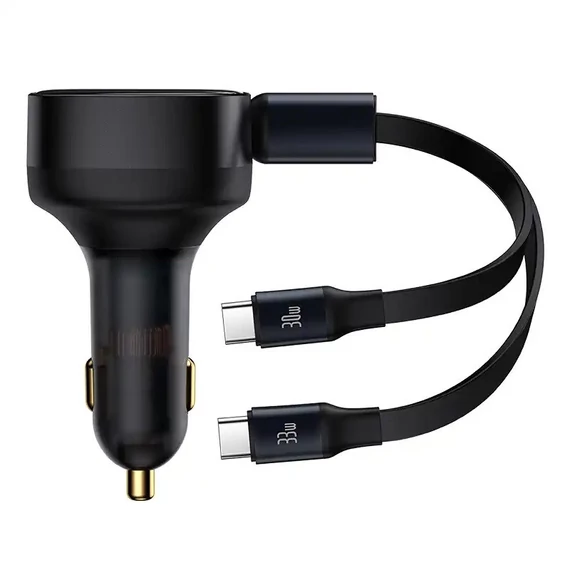 Baseus Enjoyment autós töltő USB-C kábellel, 33W, fekete