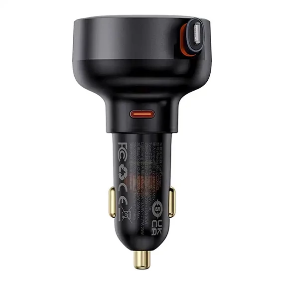 Baseus Enjoyment Pro autós töltő USB-C - Lightning kábellel, 55W, fekete