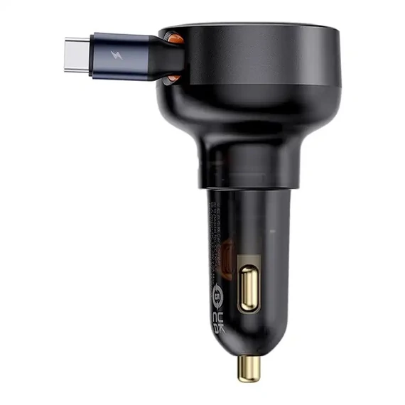 Baseus Enjoyment Pro autós töltő USB-C kábellel, 60W, fekete