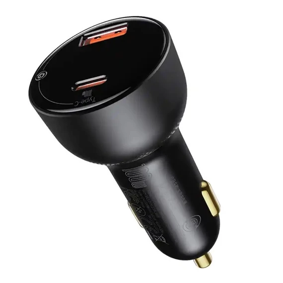 Baseus Superme autós töltő, USB, USB-C, 100 W, fekete