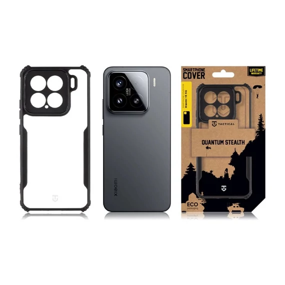 Tactical Quantum Stealth Xiaomi 15 hátlap tok, átlátszó/fekete