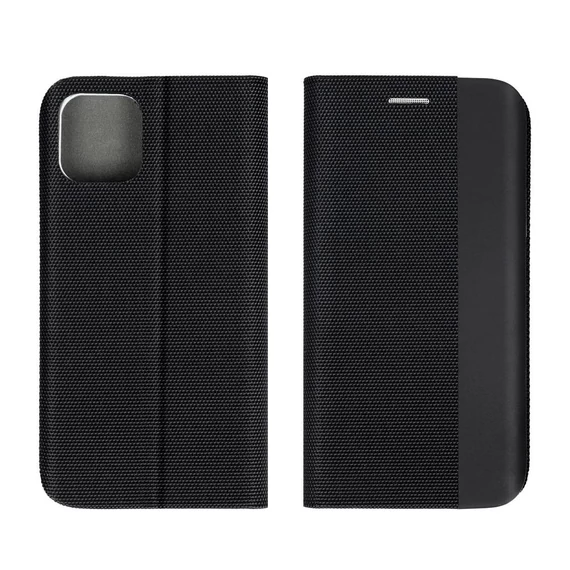 Forcell Sensitive Samsung Galaxy S25 Edge oldalra nyíló flip tok, fekete