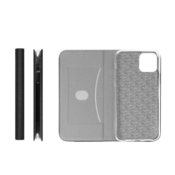 Forcell Sensitive Samsung Galaxy S25 Edge oldalra nyíló flip tok, fekete