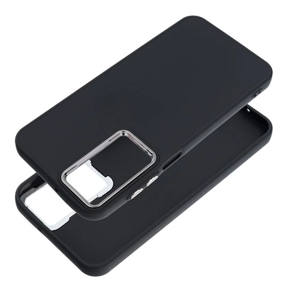 Frame Samsung Galaxy S25 Edge közepesen ütésálló tok kameravédő kerettel, fekete