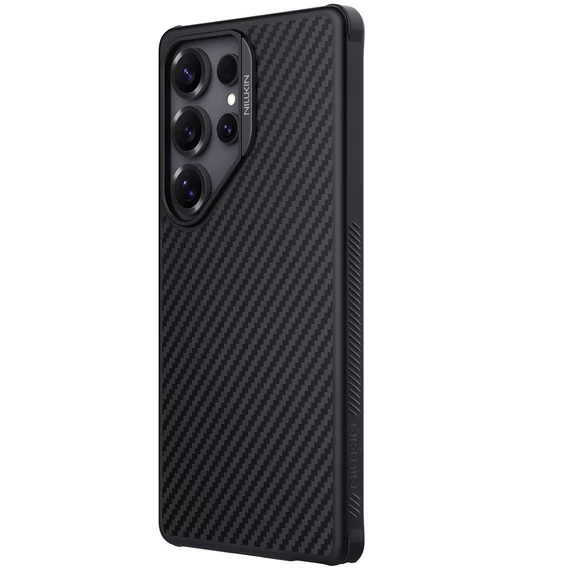 Nillkin Synthetic Fiber Pro Samsung Galaxy S25 Ultra mágneses műanyag tok, fekete-ezüst