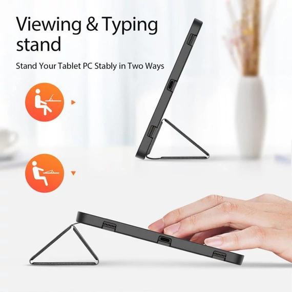 Dux Ducis Domo Samsung Tab S10 Plus/S9 Plus/S9 FE Plus kihajtható tok S-pen tartóval, fekete