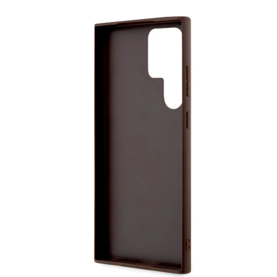Guess PU 4G Metal Logo Samsung Galaxy S24 Ultra hátlap tok, barna