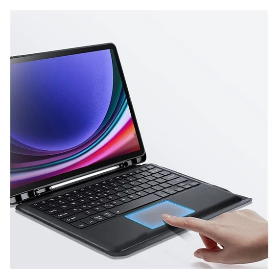 Dux Ducis DK Samsung Tab S9/S9FE/S10FE kihajtható tok vezeték nélküli billentyűzettel, fekete