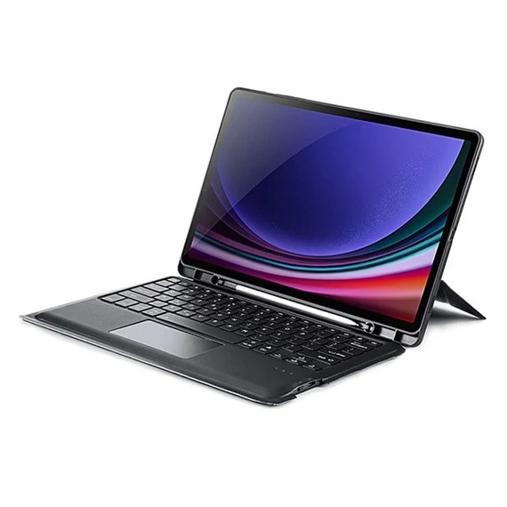 Dux Ducis DK Samsung Tab S9/S9FE/S10FE kihajtható tok vezeték nélküli billentyűzettel, fekete