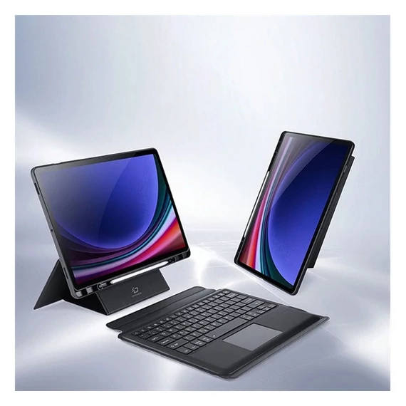 Dux Ducis DK Samsung Tab S9/S9FE/S10FE kihajtható tok vezeték nélküli billentyűzettel, fekete