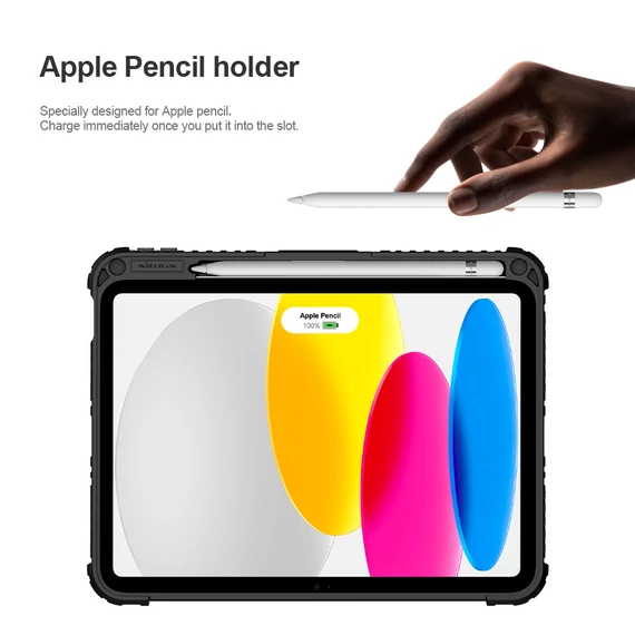 Nillkin Bumper Combo iPad 10.9 2022 / iPad 11 2025 kihajtható tok billentyűzettel, fekete