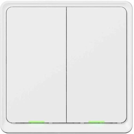 TESLA okos dupla kapcsoló, ZigBee protokollal, TESLA mobilalkalmazás támogatással, fehér