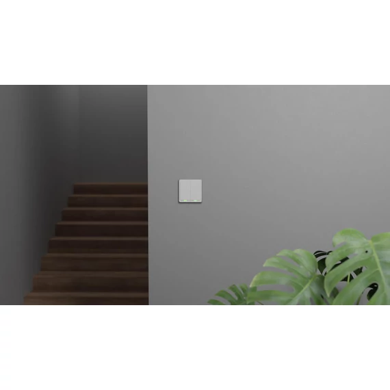 TESLA okos dupla kapcsoló, ZigBee protokollal, TESLA mobilalkalmazás támogatással, fehér