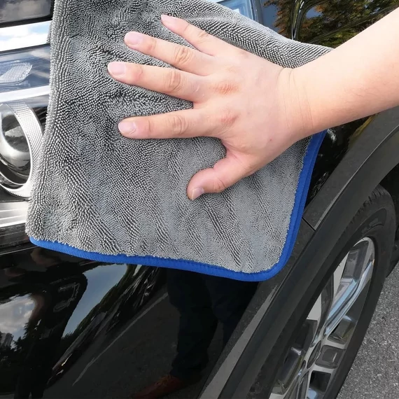 Wooze Car Towel Egyoldalas mikroszálas autó tisztító, szárító törölköző, 60 x 90 cm, 700 g / nm, szürke/kék