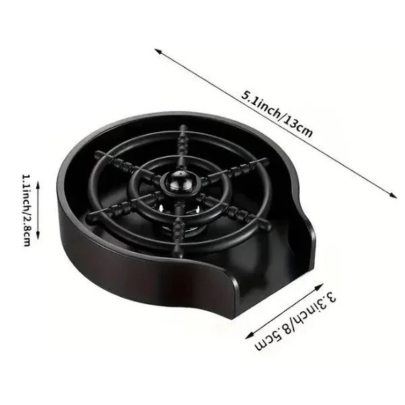 Wooze Glass Washer Automata pohár- és üvegmosó és öblítő szett, nagynyomású fúvókával, rugalmas csatlakozóval, fekete