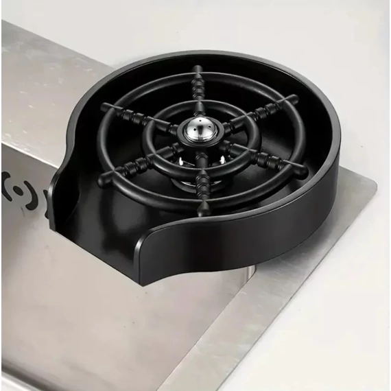 Wooze Glass Washer Automata pohár- és üvegmosó és öblítő szett, nagynyomású fúvókával, rugalmas csatlakozóval, fekete