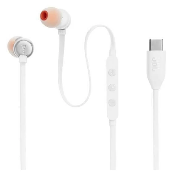 JBL Tune 310C Vezetékes fülhallgató mikrofonnal, USB-C, fehér