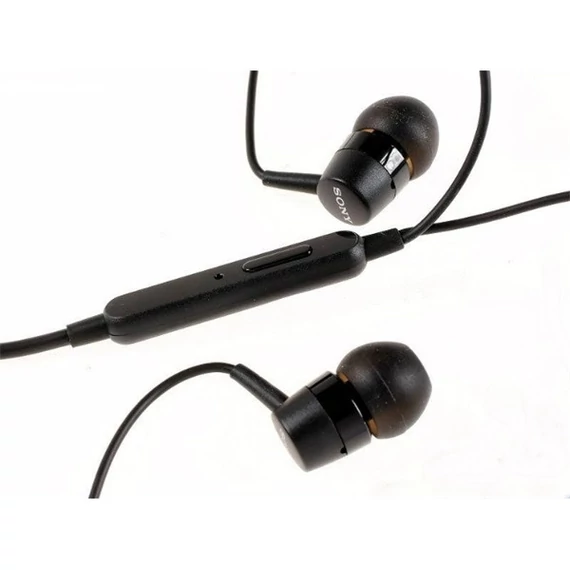Sony sztereó headset, felvevőgombos, 3,5mm jack, fekete, ECO csomagolásban
