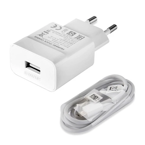 Huawei HW-059200EHQ hálozati töltő USB-A+ USB-C kábel, 9V/2A, ECO csomagolásban, 5W, fehér
